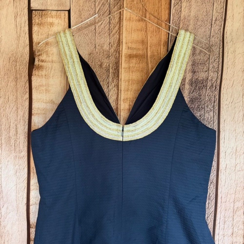 Lilly Pulitzer Valli Shift Dress Navy Gold Vacation Coastal Preppy Size 14 NWT - Picture 5 of 8